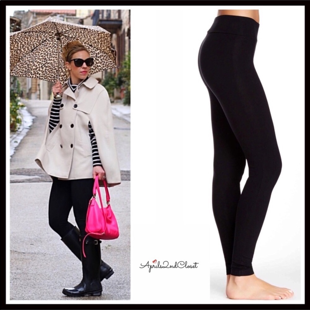 BLACK LEGGINGS BASIC SKINNY KNIT PANTS - Picture 8 of 8